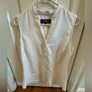 Elizabeth & Clarke | white button down tank top | unstainable vegan silk
